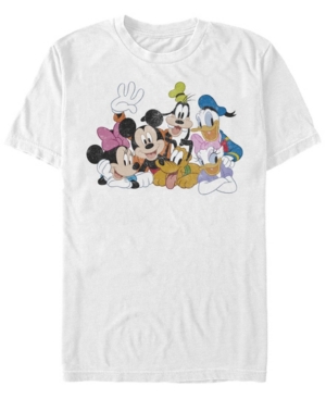 Fifth Sun Men's Mickey Group Short Sleeve Crew T-shirt In White