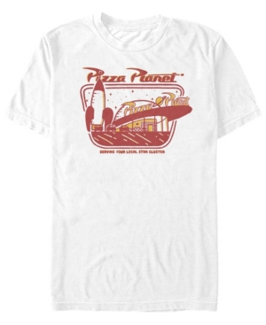 Fifth Sun Men's Pizza Planet Slice Short Sleeve Crew T-shirt In White
