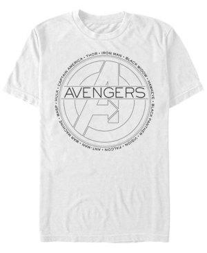 Fifth Sun Men's Avengers Circle Icon Short Sleeve Crew T-shirt In White