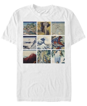 Fifth Sun Men's Katsushika Hokusai Short Sleeve Crew T-shirt In White