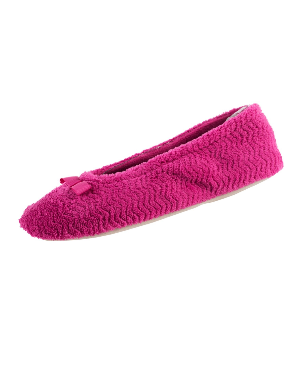 Women's Chevron Micro Terry Ballerina Slipper - Rose Violet