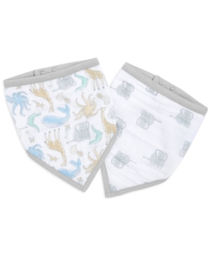 Aden By Aden + Anais Baby Boys Or Baby Girls Bandana Bibs, Pack Of 2 In Gray
