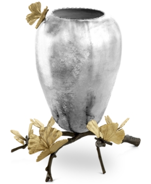 Shop Michael Aram Butterfly Ginkgo Medium Vase In Silver