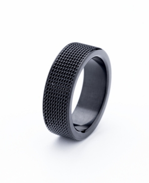 Eve's Jewelry Men's Mesh Stainless Steel Band In Black Plate - Stainless Steel