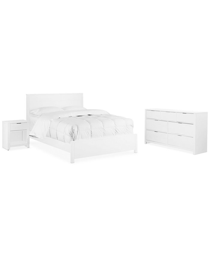 Furniture - Tribeca White 3-Piece Bedroom Set (California King Bed, Nightstand, Dresser)