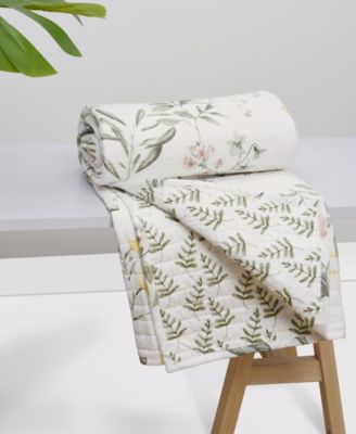 Viviana Watercolor Floral Quilted Throw, 50" x 60"