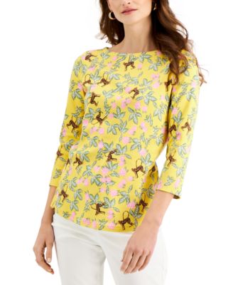 Charter Club - Cotton 3/4-Sleeve Top