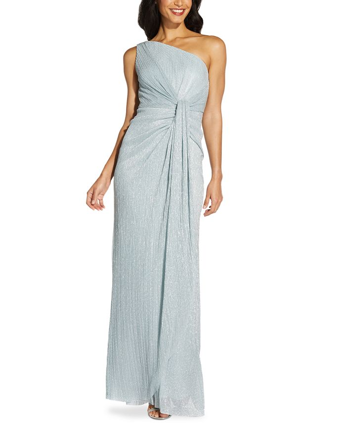 Adrianna Papell Petite Stardust One-Shoulder Gown & Reviews - Dresses ...