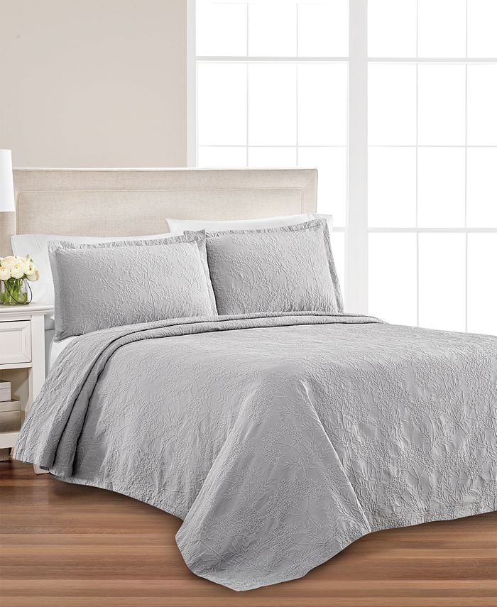 Martha Stewart Collection Floral Matelasse Twin Cotton Bedspread