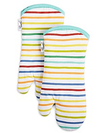 Tropical Stripe Oven Mitts, Set of 2