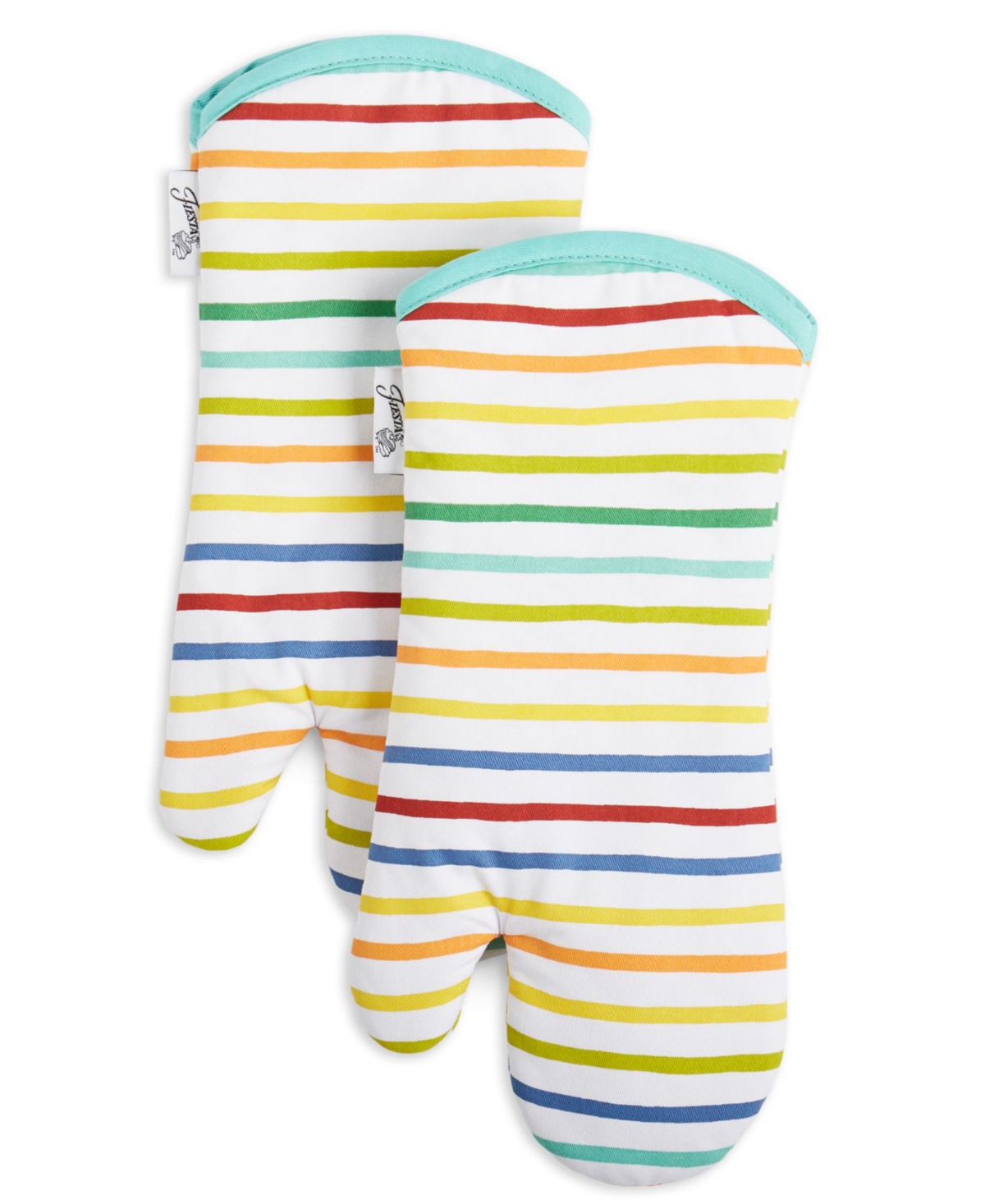 Tropical Stripe Oven Mitts, Set of 2 - Multi