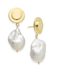 Katie Baroque Pearl (20mm) Drop Earrings in 14k Gold-Plated Sterling Silver