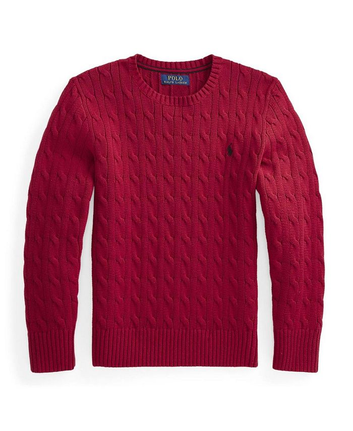 Polo Ralph Lauren Big Boys Cable Knit Sweater - Macy's