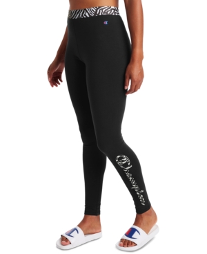 Champion Women's Double Dry Printed-Logo Leggings
