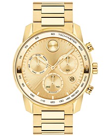 Men's Swiss Chronograph Bold Verso Gold Ion-Plated Steel Bracelet Watch 44mm