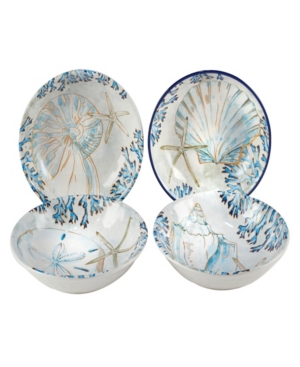 Certified International Playa Shells Set Of 4 Salad Plate In Multicolor