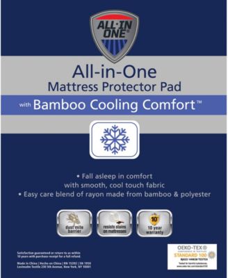 Cooling Bamboo Fitted Mattress Pad, Full