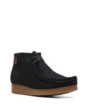 Clarks Shacre Boot Mens Suede Moc Toe Chukka Boots In Black Suede