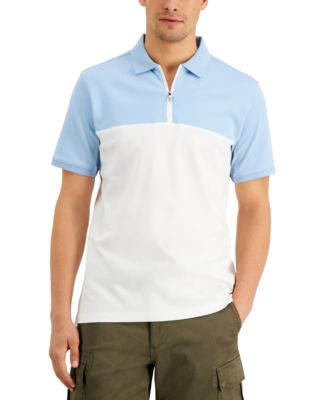 Men's Classic-Fit Colorblocked 1/4-Zip Polo Shirt, Created for Macy's 