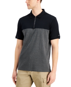 Dkny Men's Classic-Fit Colorblocked 1/4-Zip Polo Shirt Created for Macy's
