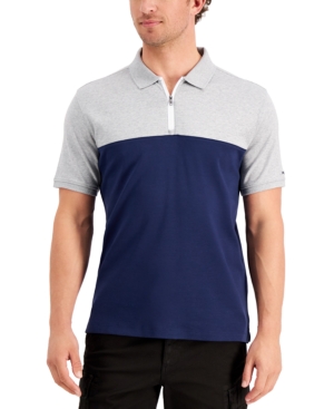 Dkny Men's Classic-Fit Colorblocked 1/4-Zip Polo Shirt Created for Macy's