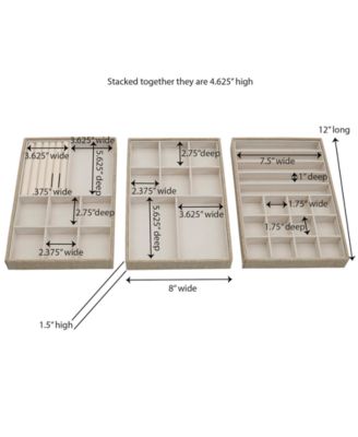 Stackable Jewelry Trays, Set of 3