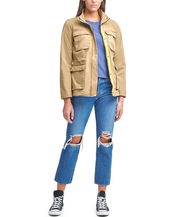 Levi's 4-Pocket Contrast-Trim Military Jacket & Reviews - Jackets & Blazers  - Women - Macy's