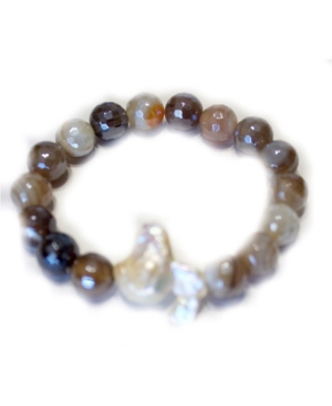 Michael Gabriel Designs Women's Sea To Shore Bracelet In Gray Faceted Agate Beads
