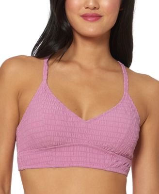 Jessica Simpson Women's Scalloped-edge Tie-back Bikini Top In Pink