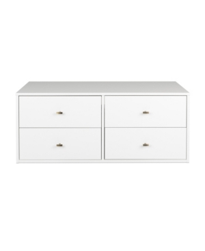 Prepac Floating 4-drawer Dresser In White