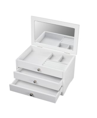 Classic Lift Top White Jewelry Box