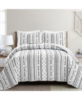 Lush Decor Hygge Stripe Quilt Set In Multi