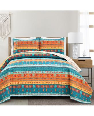 Lush Décor Boho Watercolor Border Quilt Set - Macy's