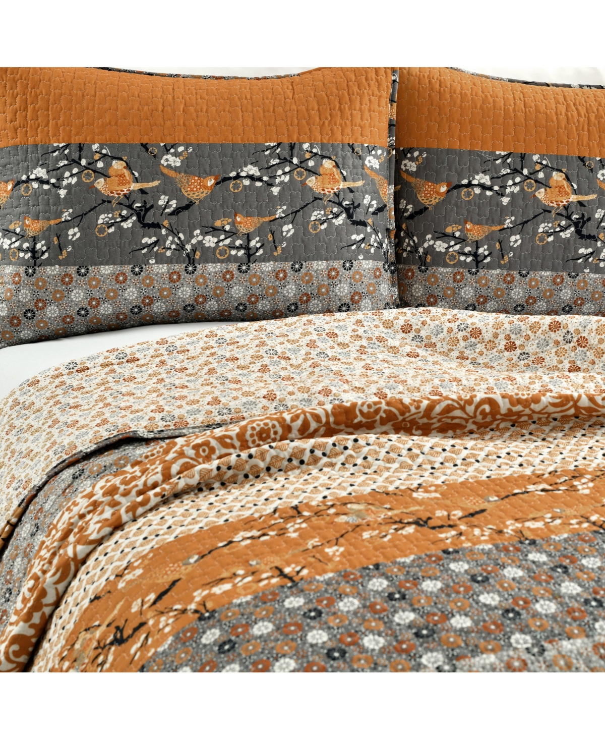 Shop Lush Decor Royal Empire 3 Reversible Piece Quilt Set, Full/queen In Yellow,gray