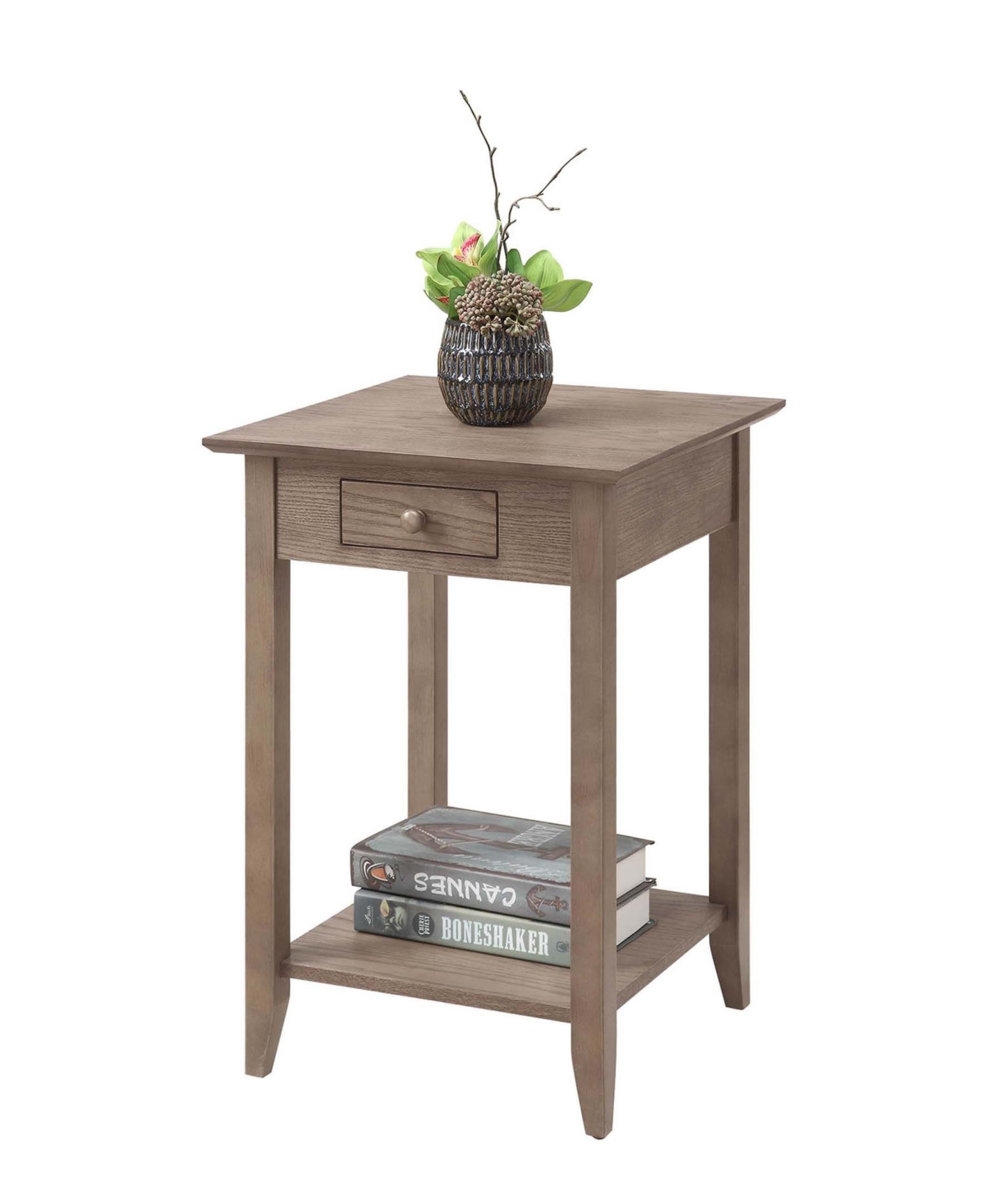 American Heritage 1 Drawer End Table with Shelf - Beige