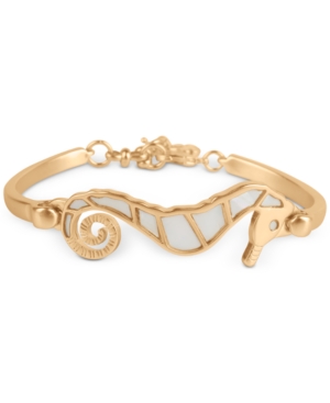 Lucky Brand Seahorse Inlay Bangle Bracelet In Gold