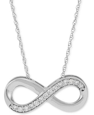 241 WEAR IT BOTH WAYS Diamond Infinity Pendant Necklace (1/8 ct. t.w.) in 14k White Gold