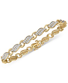 Diamond Split Wave Link Bracelet (2 ct. t.w.) in 10k Gold