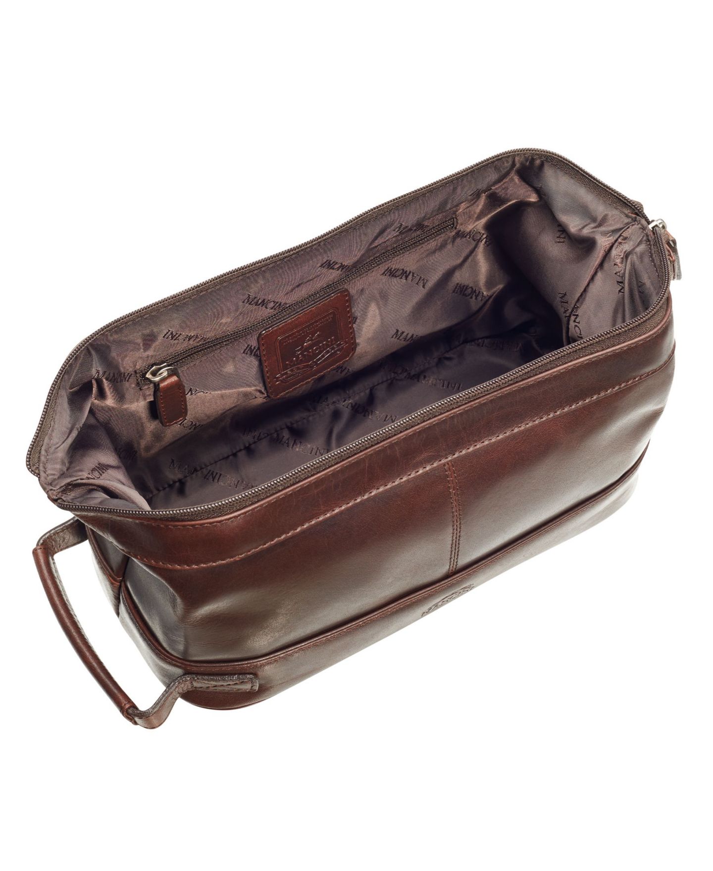 Мужской несессер Mancini Classic Toiletry Bag, цвет: Коричневый — фото 4