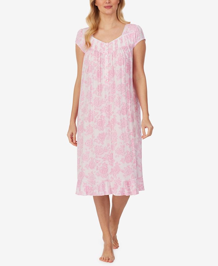 Eileen West Floral-Print Jersey-Knit Waltz Nightgown - Macy's