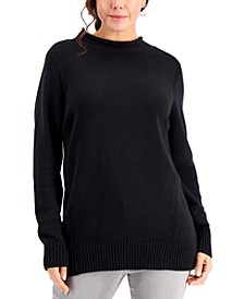 Cotton Drop-Shoulder Roll-Neck Sweater, Created for Macy's