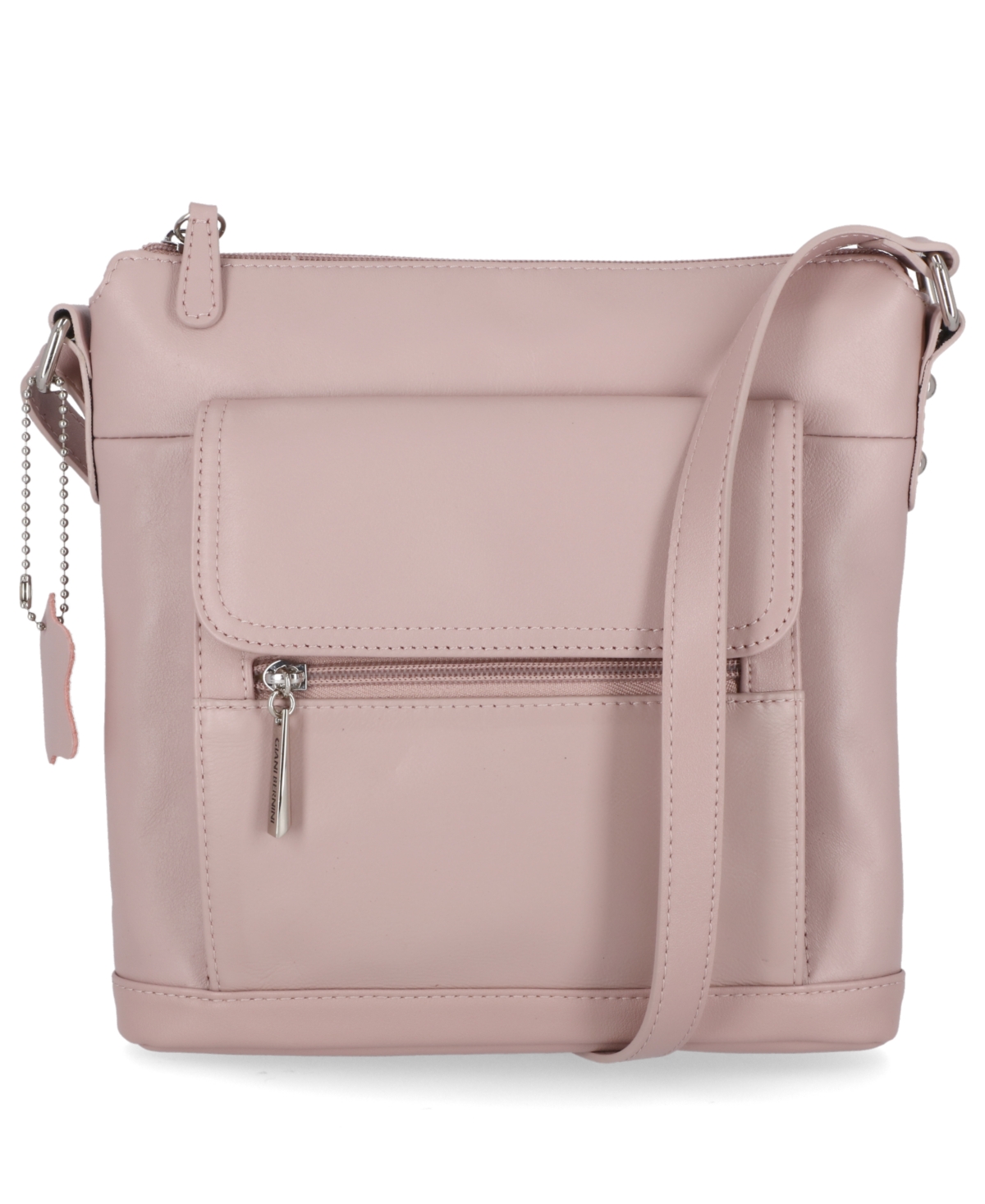 Nappa Leather Venice Crossbody, Created for Macy's - Rose/Silver