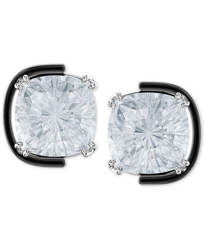 Swarovski - Silver-Tone Crystal Floating Stud Earrings