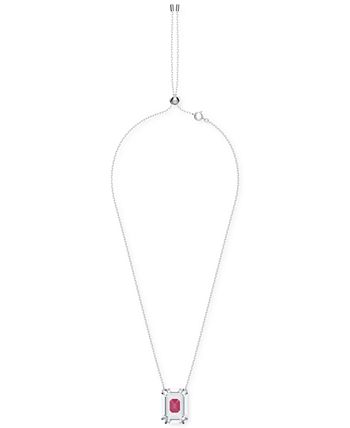 Swarovski - Silver-Tone Crystal 16-1/2" Adjustable Pendant Necklace