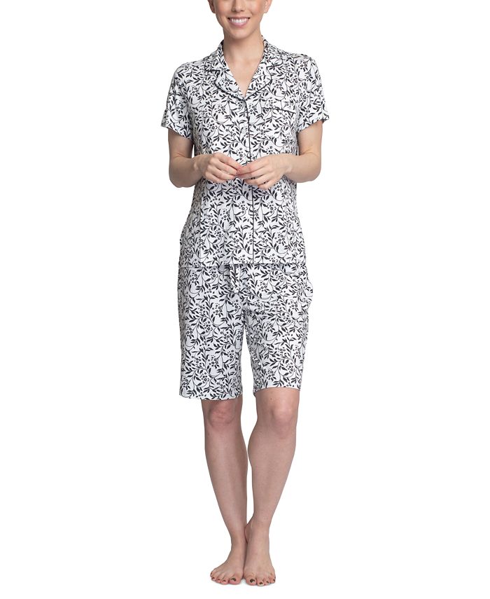 Hanes Printed Knit Bermuda Shorts Pajama Set & Reviews All Pajamas