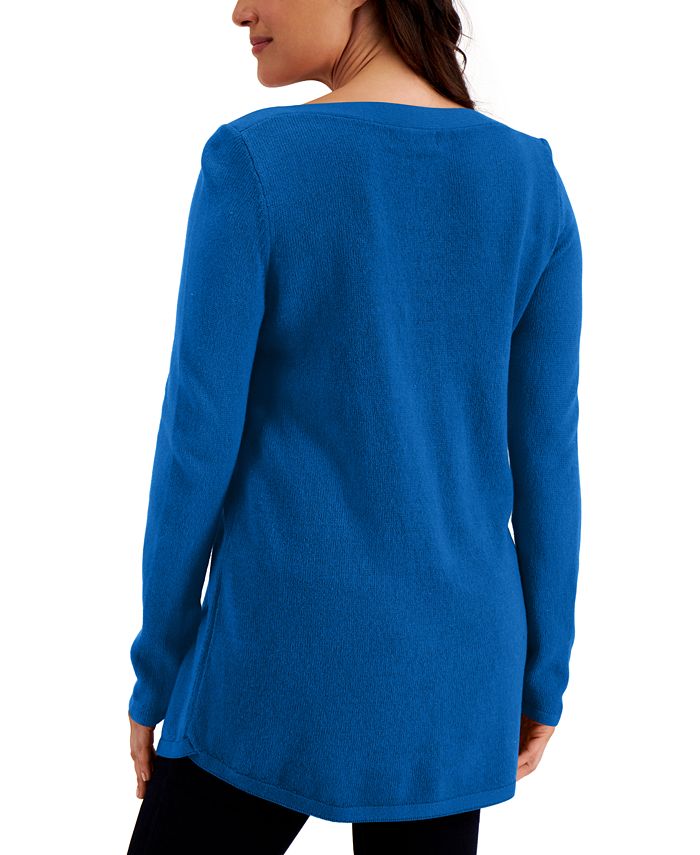 Karen Scott Solid Curved-Hem Tunic Sweater, Created for Macy's ...
