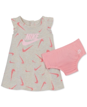 Nike Baby Girls 2-Pc Swooshfetti-Print Dress & Diaper Cover Set
