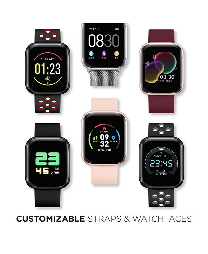 iTouch Air 3 Women's Touchscreen Smartwatch Fitness Tracker: Rose Gold Case with Blush/White