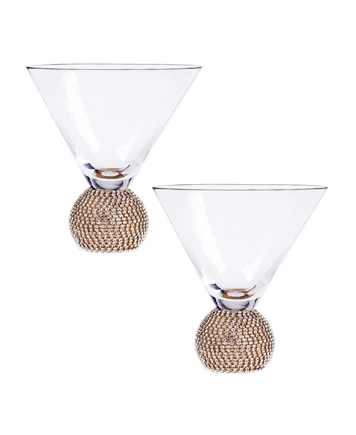 Crystal Stemless Martini Glasses - Boxed Set of 2