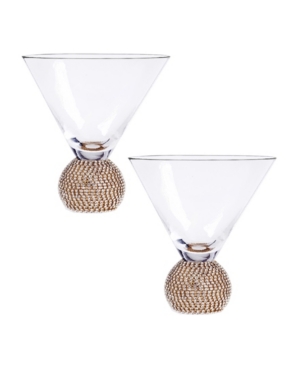 Qualia Glass Bling Martini Barware, Set Of 2 In Clear